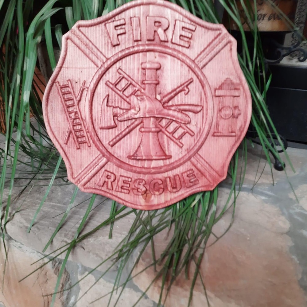 Fireman’s plaque for the wall. About 11 inches.